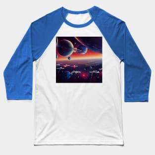 Interplanetary Spaceport Baseball T-Shirt